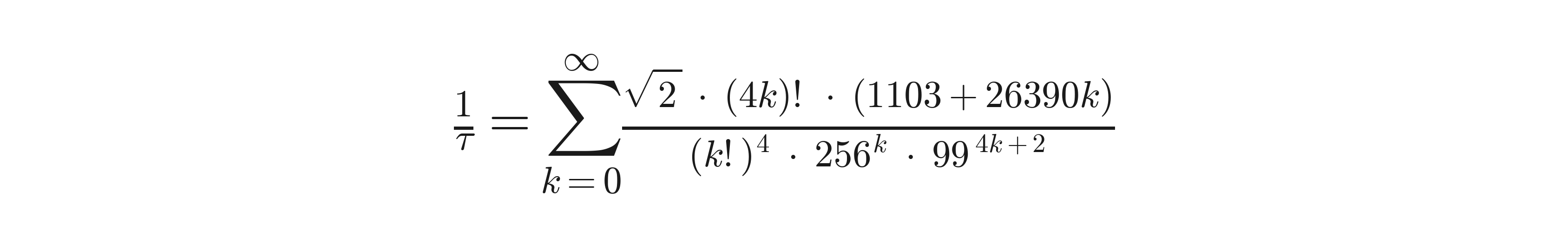 The maximally 99-explicit form, written for 1/τ. The entire 99-structure is unified into a single exponent.
